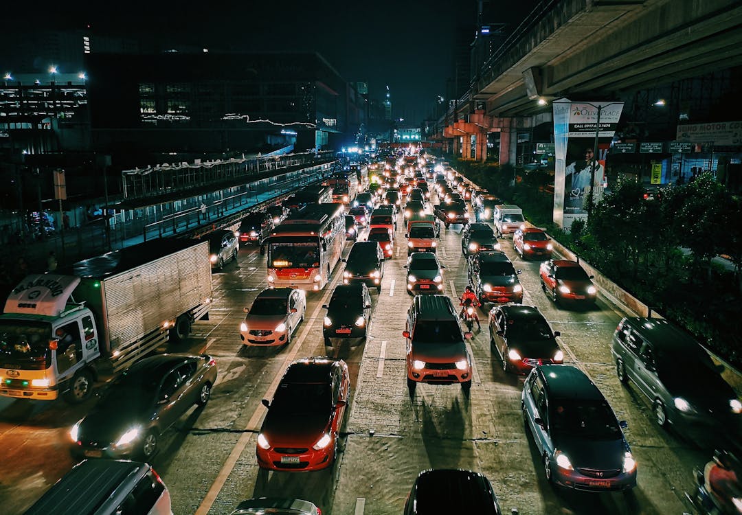 cars in stuck in traffic