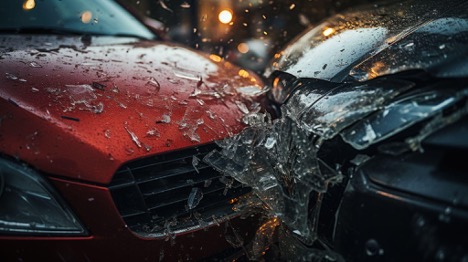 frontal accident between two cars