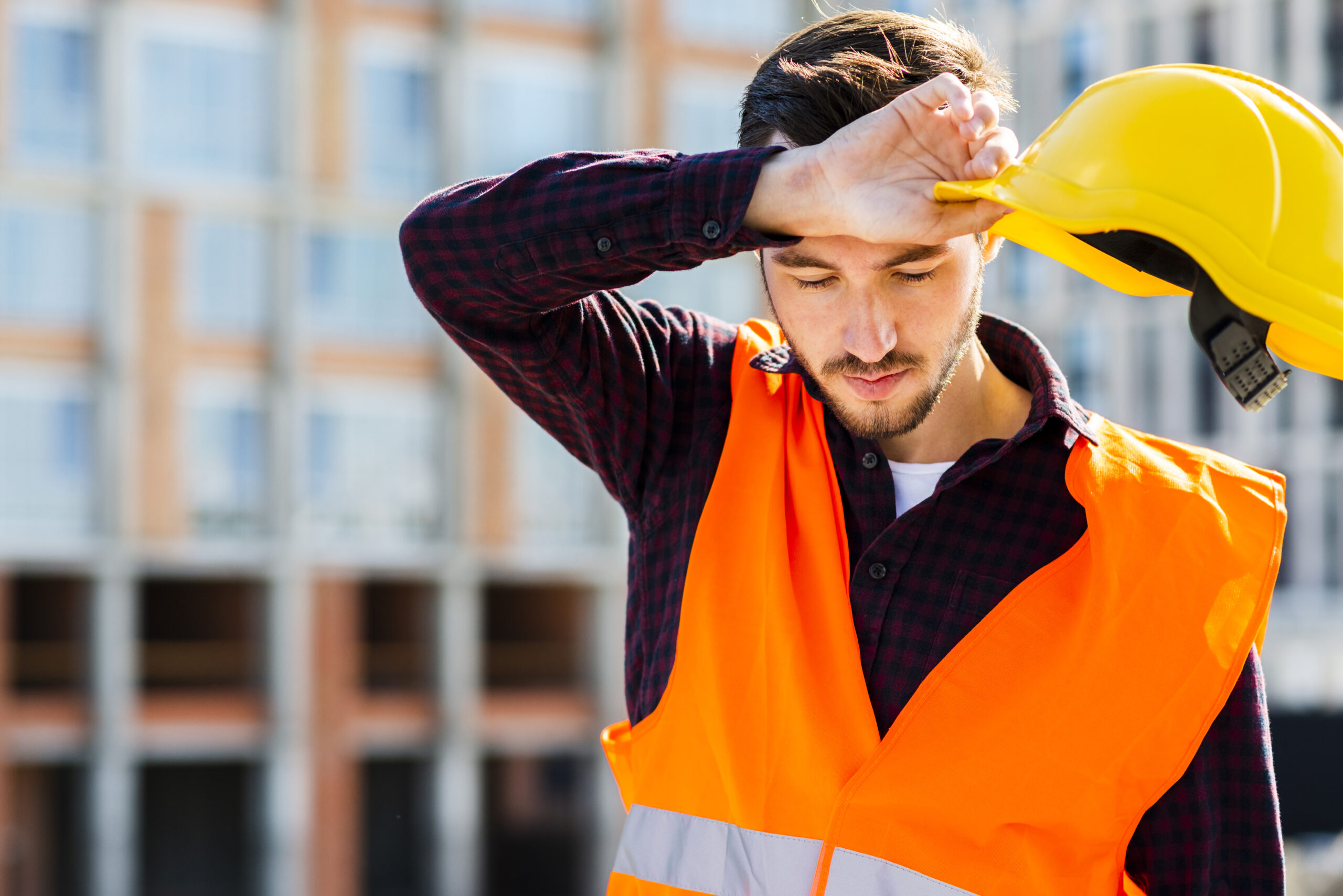 tired construction worker